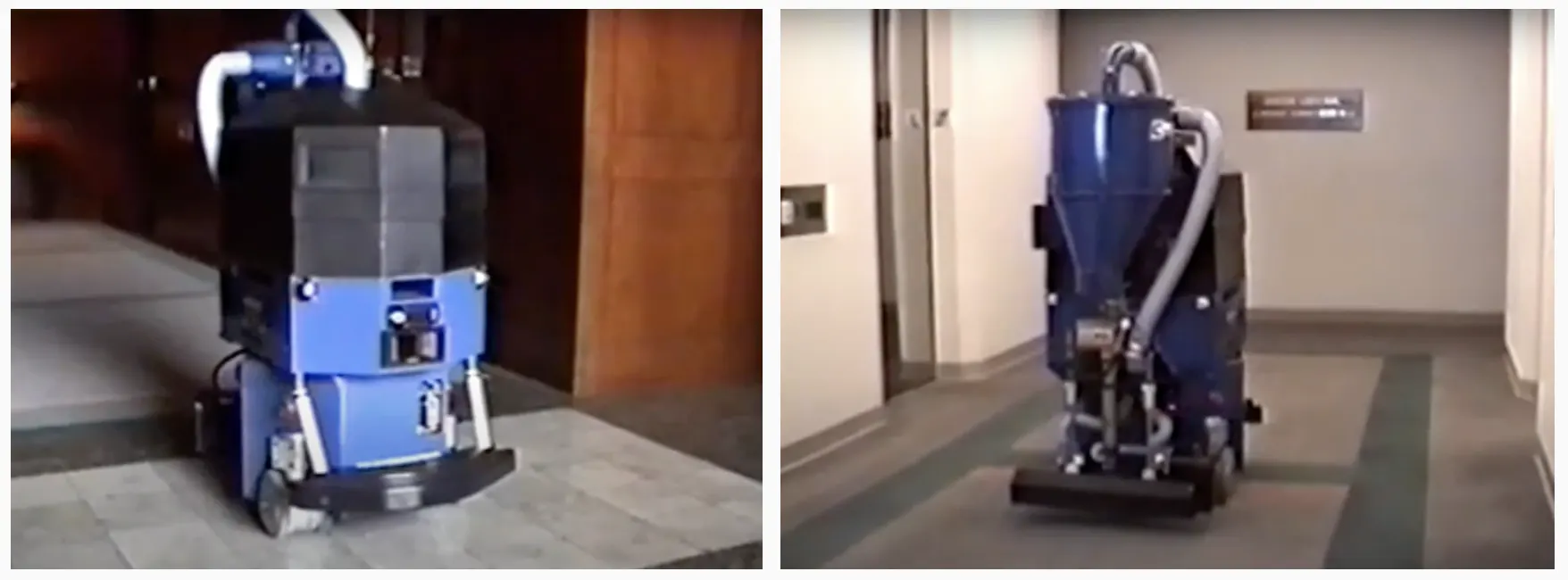 prototipo del primo robot di pulizia commerciale, sviluppato da Cyberclean Systems 1997